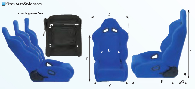 Auto Style seat information and dimensions
