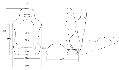 Cobra Misano sport seat dimensions 