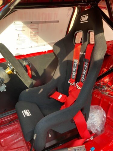 OMP_First-R_bucket_seat_with_TRS_harnesses_and_OMP_racing_wheel_-_GSM_Performacne_customer_car